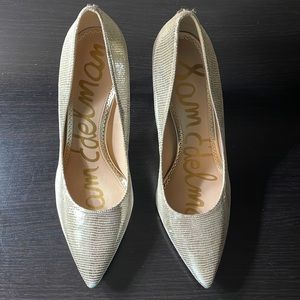 Sam Edelman Women's Hazel Pump, Molten Gold Lizard Print